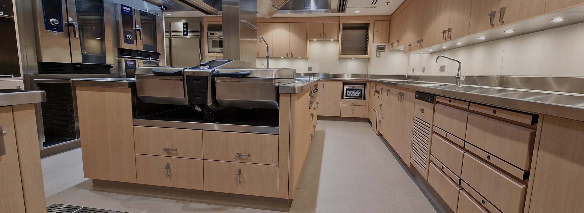 Wood grain vinyl wrap, transforming yacht interior with LuxWrap