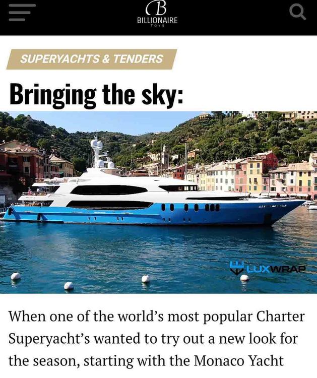 LuxWrap featured in Billionaire Toys