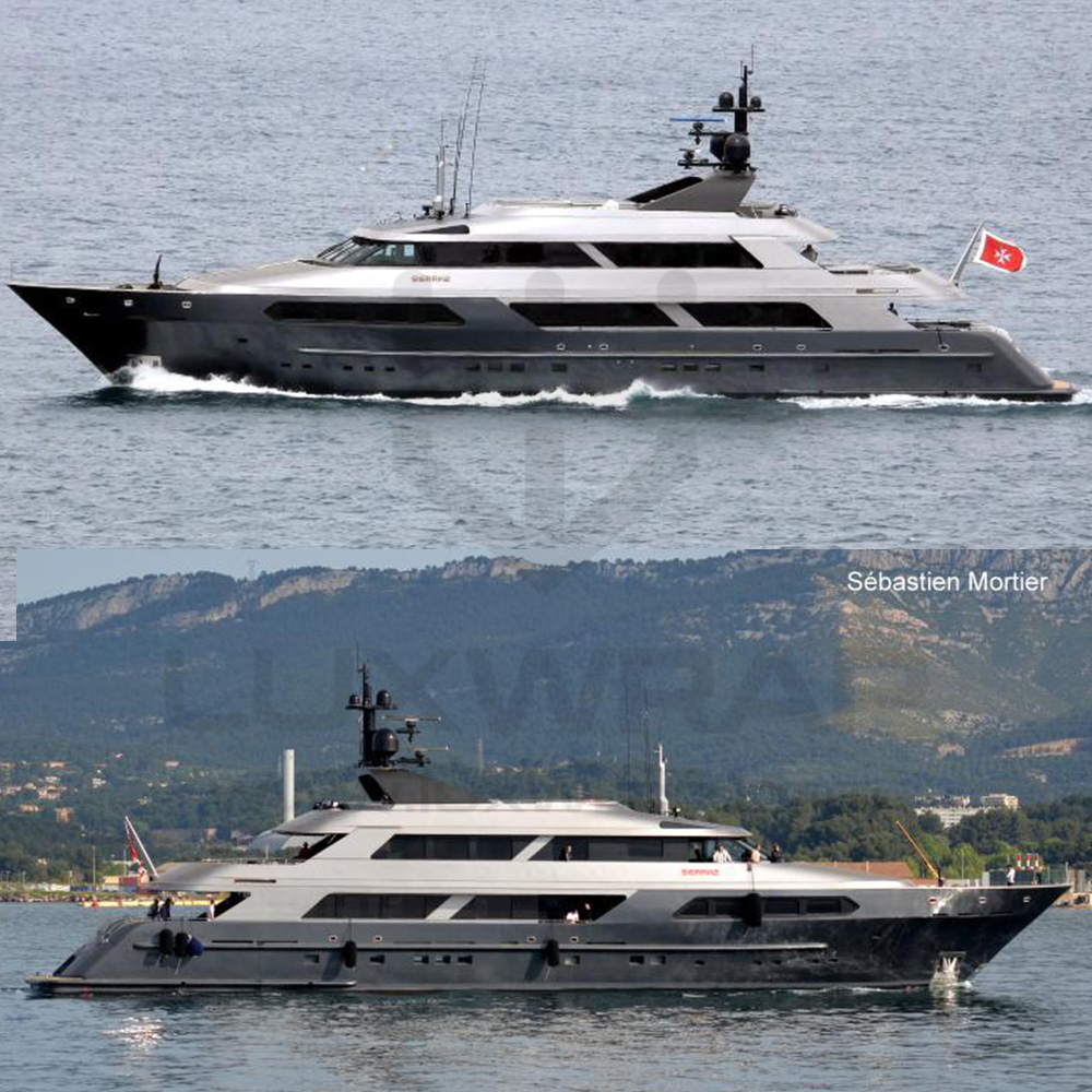 Completed 47m Swiftships superyacht wrap by LuxWrap — anthracite hull, silver superstructure and black window accents